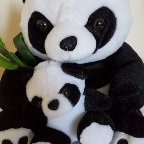 MAMA PANDA BEAR AND BABY - STUFFED PLUSH ANIMALS - Picture 4 of 4